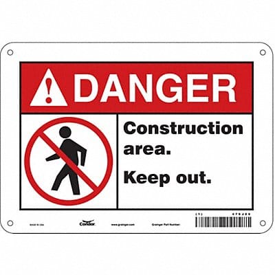 Safety Sign 7 in x 10 in Aluminum