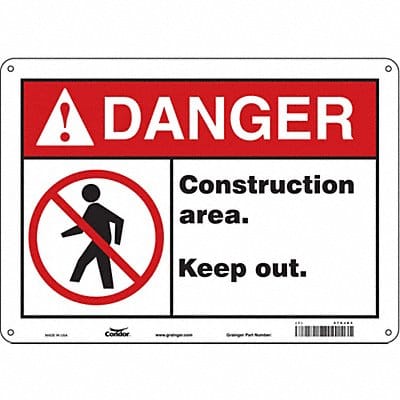 Safety Sign 10 inx14 in Polyethylene
