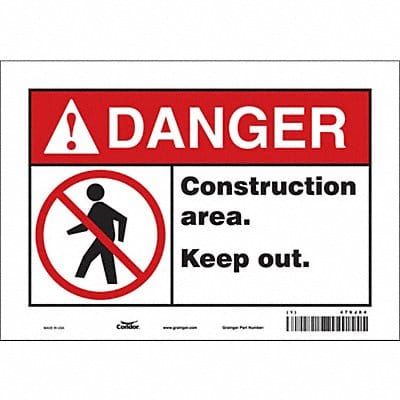Safety Sign 7 inx10 in Vinyl
