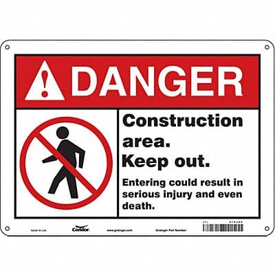 Safety Sign 10 inx14 in Polyethylene