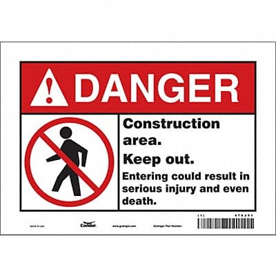 Safety Sign 7 inx10 in Vinyl