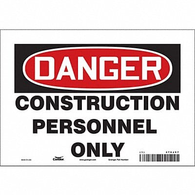 Safety Sign 7 in x 10 in Vinyl