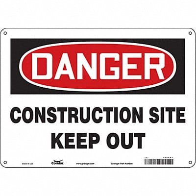 Safety Sign 10 in x 14 in Aluminum