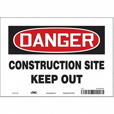 Safety Sign 7 in x 10 in Vinyl