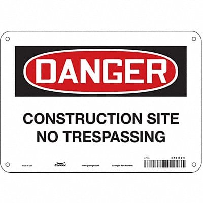 Safety Sign 7 in x 10 in Aluminum