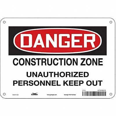 Safety Sign 7 in x 10 in Polyethylene