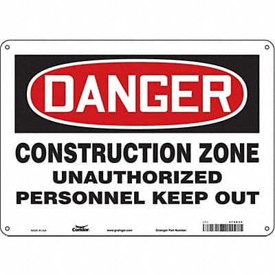 Safety Sign 10 inx14 in Polyethylene