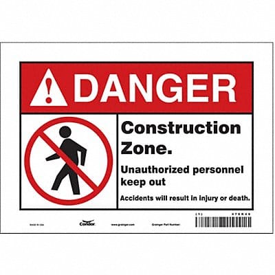 Safety Sign 7 in x 10 in Vinyl