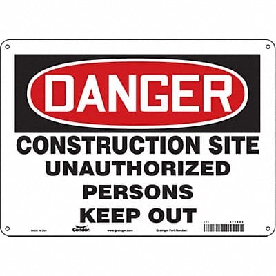 Safety Sign 10 in x 14 in Aluminum