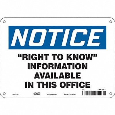 Safety Sign 7 in x 10 in Polyethylene