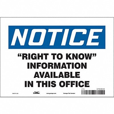 Safety Sign 7 in x 10 in Vinyl