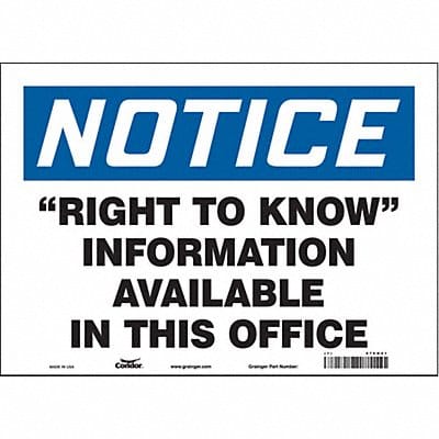 Safety Sign 10 in x 14 in Vinyl
