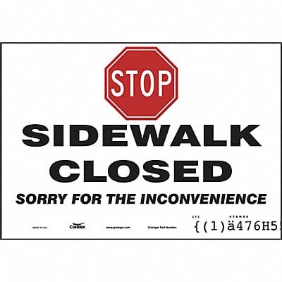 Safety Sign 7 inx10 in Polyethylene
