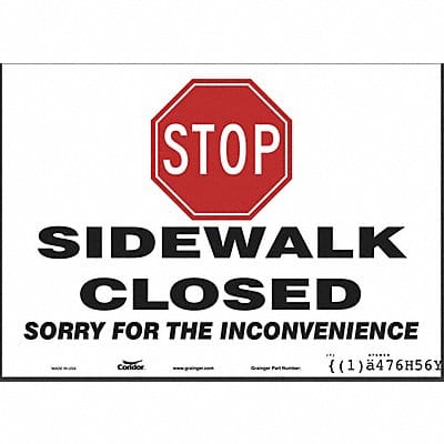 Safety Sign 10 inx14 in Polyethylene