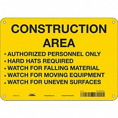 Safety Sign 7 inx10 in Polyethylene