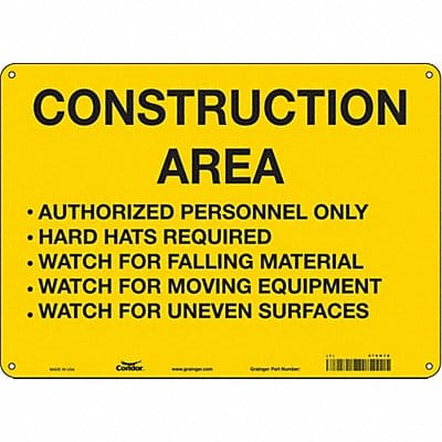 Safety Sign 10 inx14 in Polyethylene