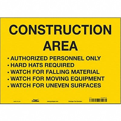 Safety Sign 10 inx14 in Vinyl