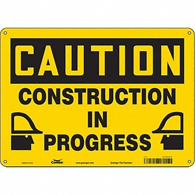 Safety Sign 10 inx14 in Polyethylene
