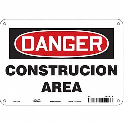 Safety Sign 7 in x 10 in Aluminum