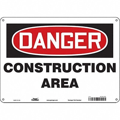 Safety Sign 10 in x 14 in Aluminum