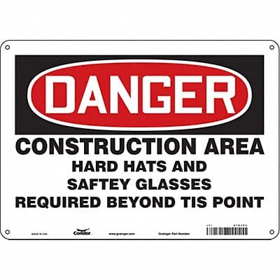 Safety Sign 10 inx14 in Polyethylene