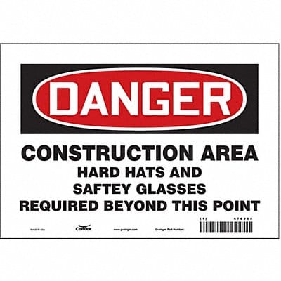 Safety Sign 7 in x 10 in Vinyl