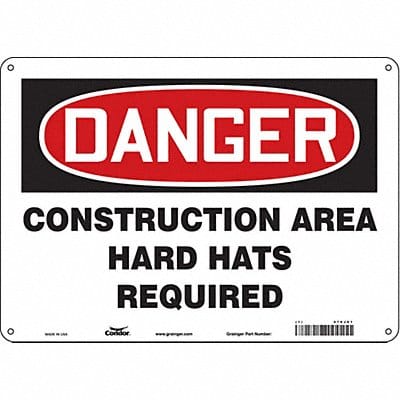 Safety Sign 10 inx14 in Polyethylene