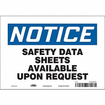 Safety Sign 7 inx10 in Vinyl