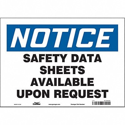 Safety Sign 10 in x 14 in Vinyl