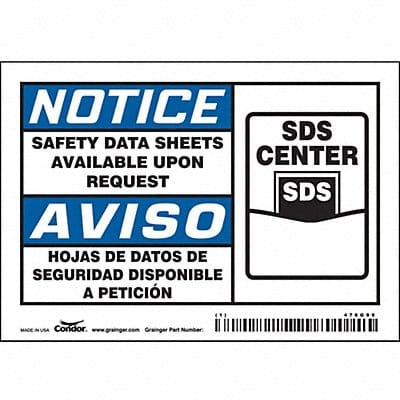 Safety Sign 3 1/2 inx5 in Vinyl PK5