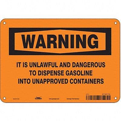 Safety Sign 7 in x 10 in Polyethylene