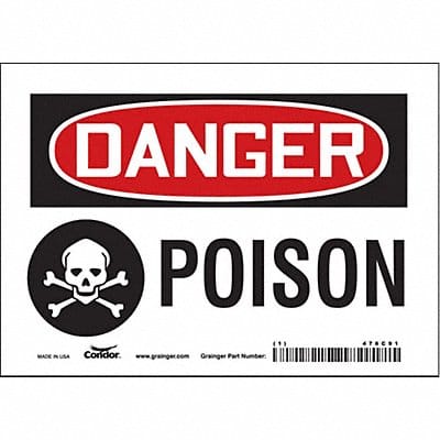Safety Sign 5 in x 7 in Vinyl