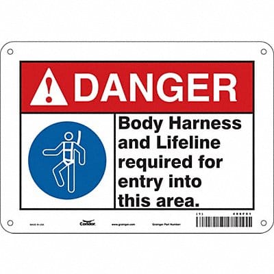 Safety Sign 7 in x 10 in Polyethylene