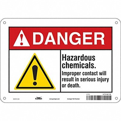 Safety Sign 7 in x 10 in Polyethylene