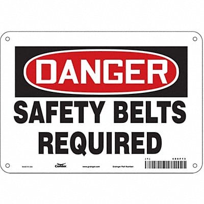 Safety Sign 7 in x 10 in Polyethylene