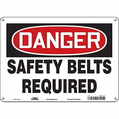 Safety Sign 10 in x 14 in Polyethylene