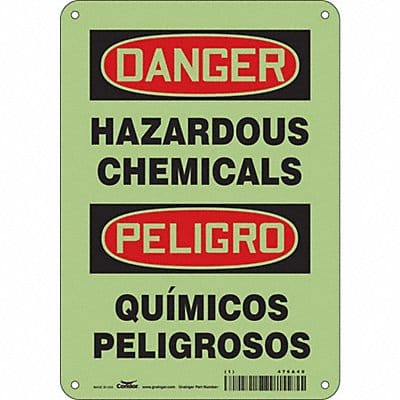 Safety Sign 10 in x 7 in Glow Vinyl