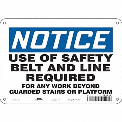 Safety Sign 7 inx10 in Polyethylene