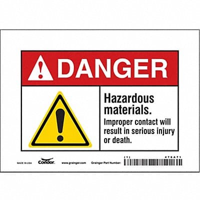 Safety Sign 5 in x 7 in Vinyl