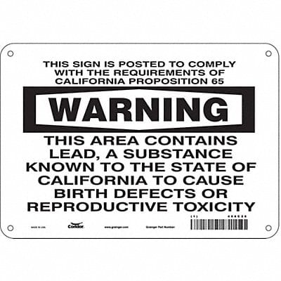 J8488 Safety Sign 7 inx10 in Polyethylene