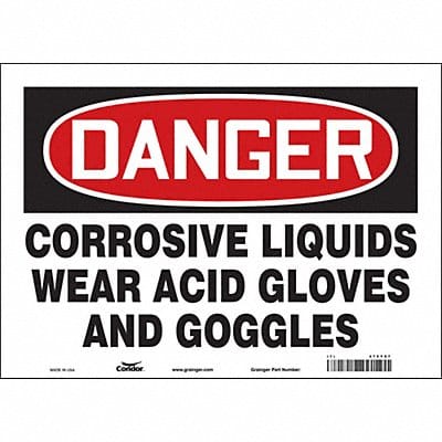 Safety Sign 10 in x 14 in Vinyl