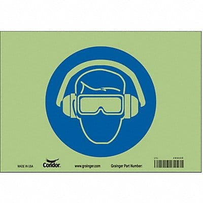 Safety Sign 14 inx10 in Glow Vinyl