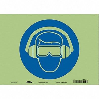 Safety Sign 10 inx14 in Glow Vinyl