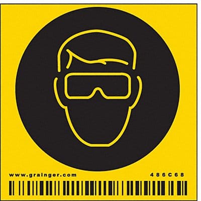 Safety Sign 2 1/4 inx2 1/4 in Vinyl