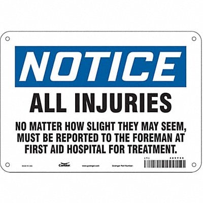 Safety Sign 7 in x 10 in Aluminum
