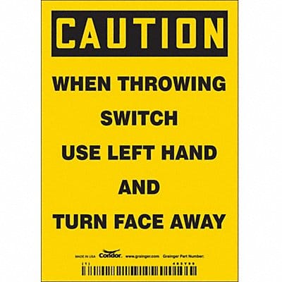 Safety Sign 5 inx3 1/2 in Vinyl