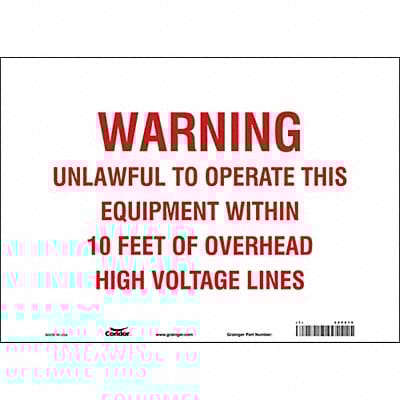 Safety Sign 10 in x 14 in Vinyl