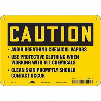 Chemical Sign 7 in x 10 in Aluminum