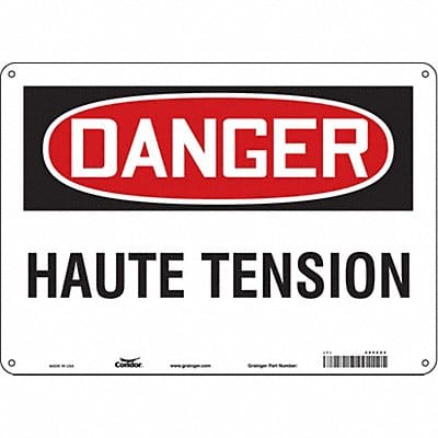 Safety Sign 10 in x 14 in Polyethylene