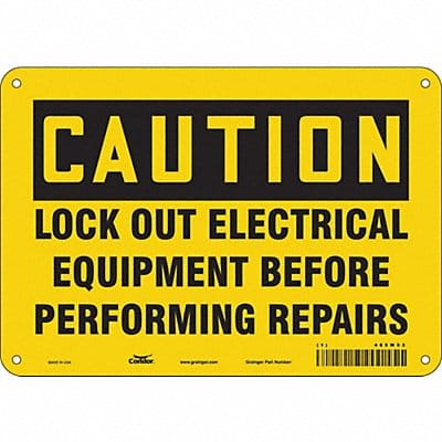 Lockout Sign 7 in x 10 in Aluminum